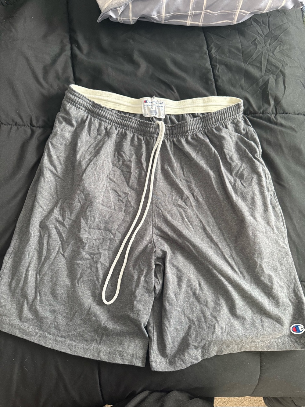 Champion Men's Heather Gray Athletic Shorts with Drawstring